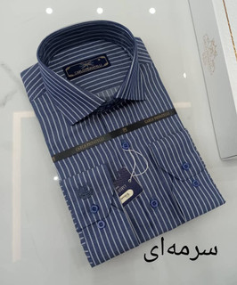 پیراهن مردانه راه راه دوخت صنعتی مدل کلاسیک