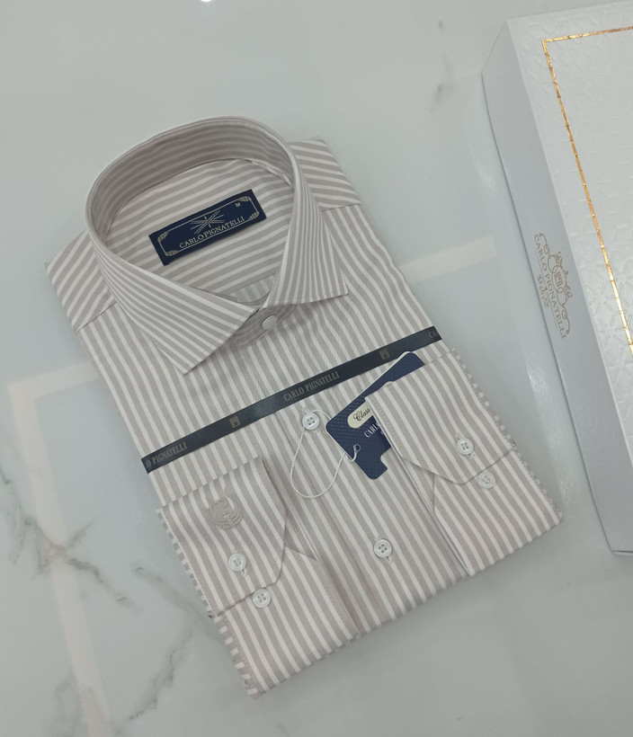 پیراهن مردانه راه راه دوخت صنعتی مدل کلاسیک