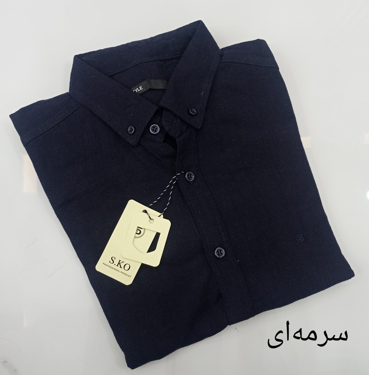 پیراهن مردانه اسپرت آستین بلند پارچه لنین