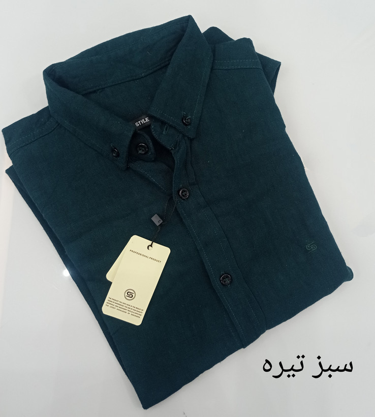 پیراهن مردانه اسپرت آستین بلند پارچه لنین