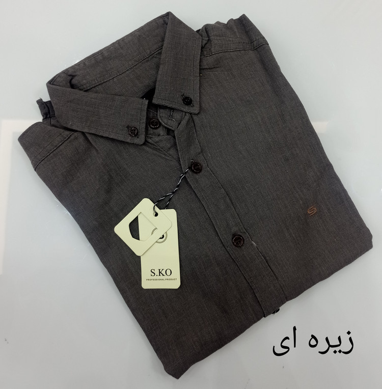 پیراهن مردانه اسپرت آستین بلند پارچه لنین