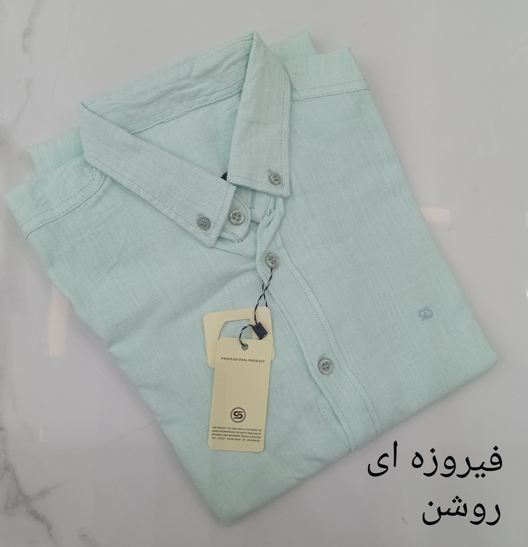 پیراهن مردانه اسپرت آستین بلند پارچه لنین