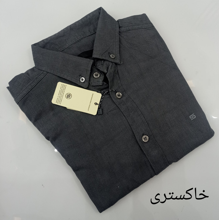 پیراهن مردانه اسپرت آستین بلند پارچه لنین
